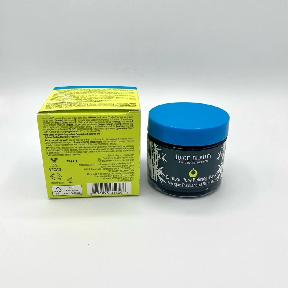 Juice Beauty Charcoal & Clay Mask Bamboo Pore Refining Organic BNIB